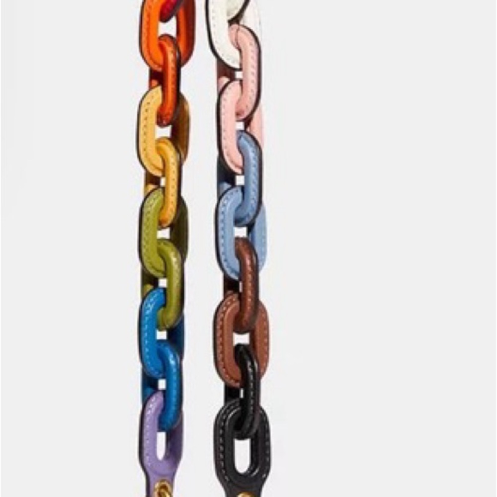Coach Rainbow Leather Covered Short Chain Strap